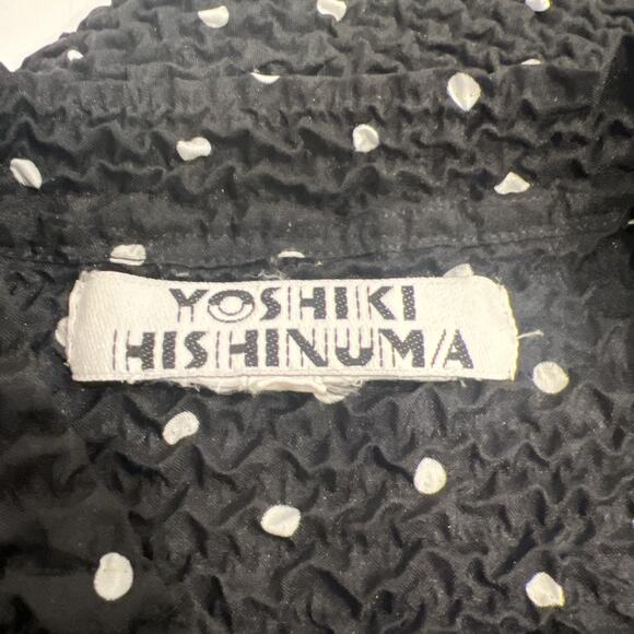 Yoshiki Hishinuma Vintage Black Polka Dot Blouse Size 2/Medium - Picture 8 of 9